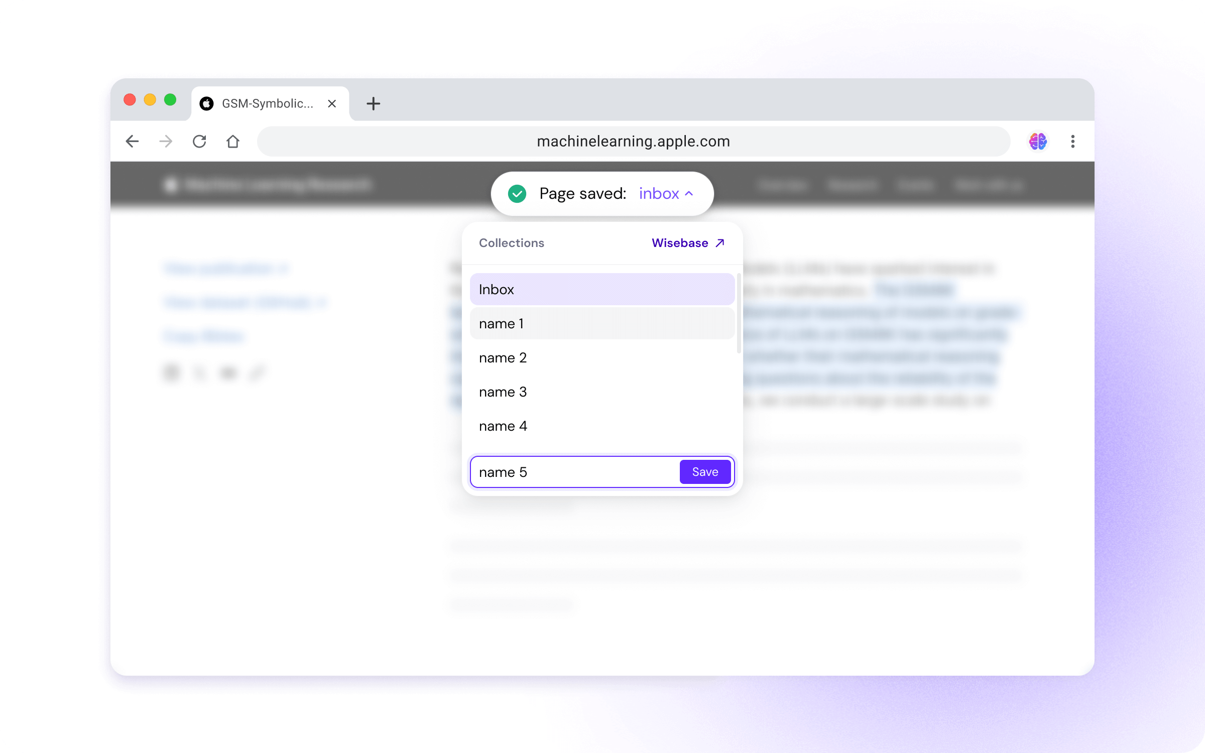 Edit saved page on top prompt